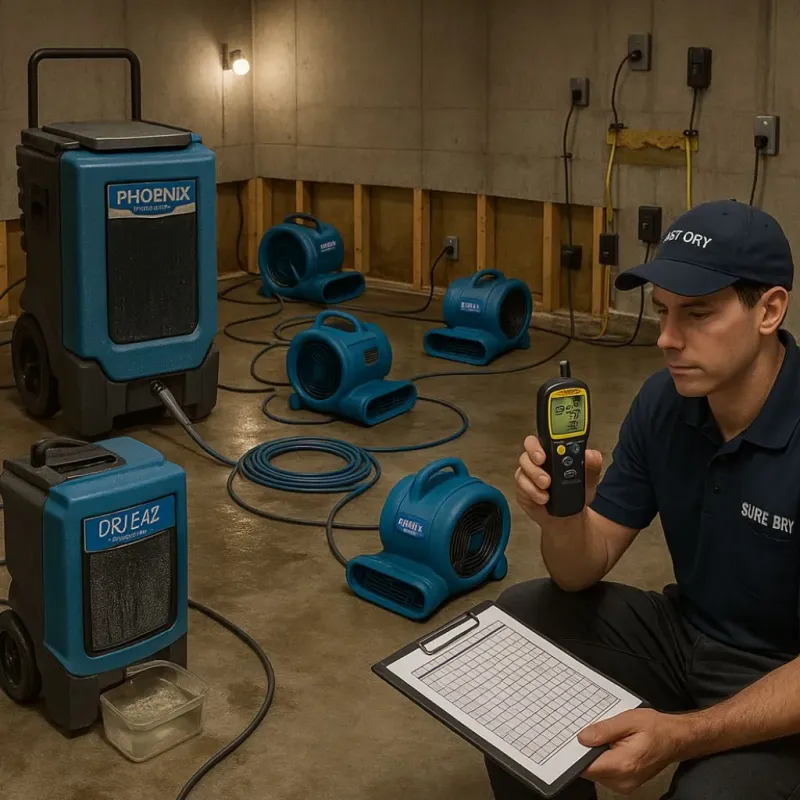 Structural Drying and Dehumidification process in Matawan, NJ